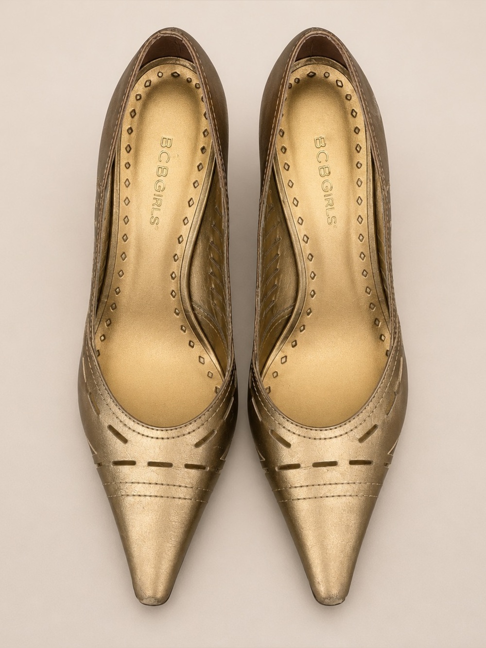 BCBG Metallic Heels